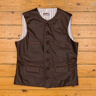 Shackelton Waistcoat, Battered Steerhide, 44" - S#6436