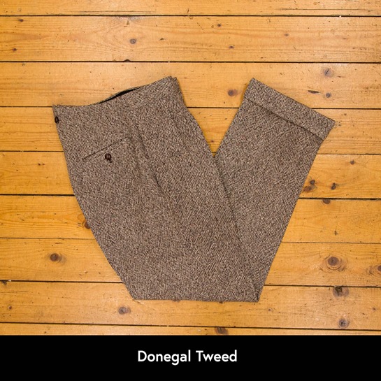 Torre brown donegal tweed trouser - James Of Montpellier